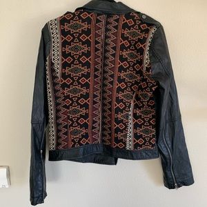 Blu pepper faux leather boho jacket
